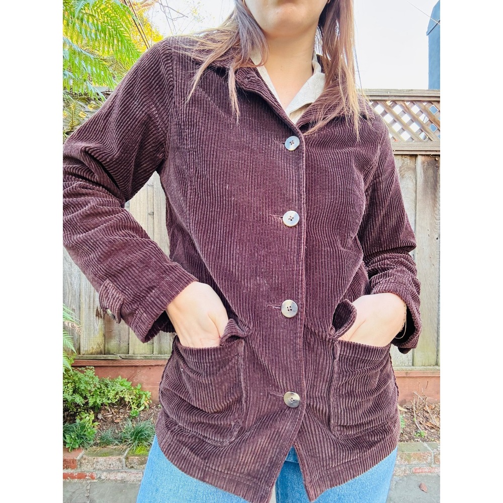 LL Bean Deep‎ Brown Corduroy Jacket Women's XS